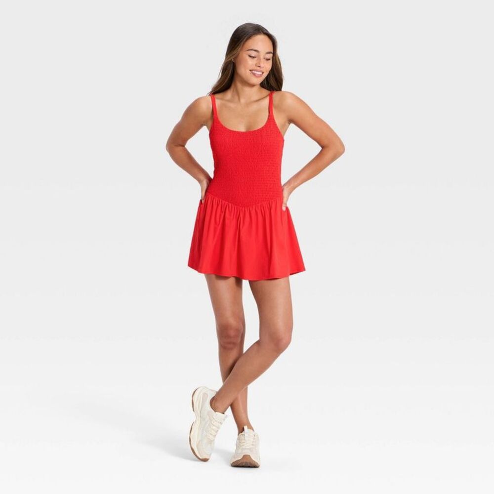 JoyLab Red Strapless Swim Dress